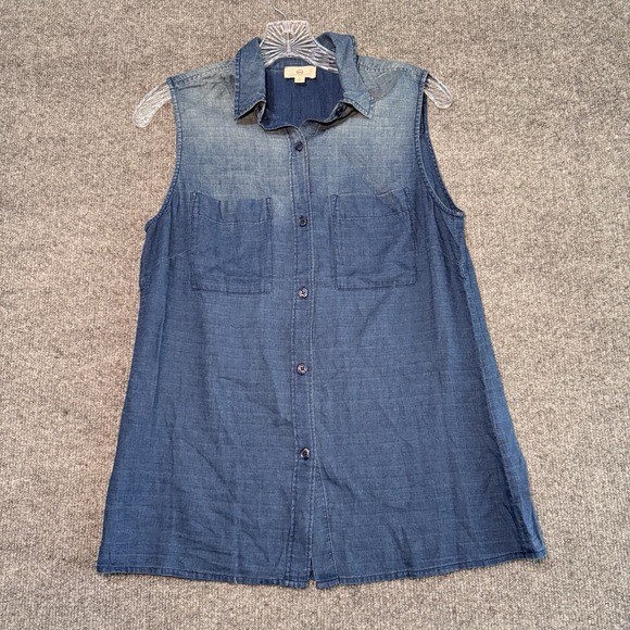 Ag Adriano Goldschmied Tops - AG Goldschmied Women's SZ S‎ Ombré Chambray Denim Sleeveless Top NWOT